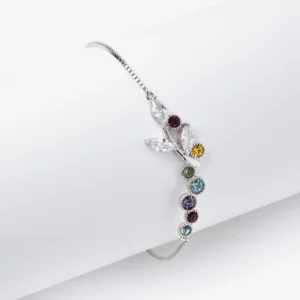 Box Bracelet with Branch Design with Swarovski Crystals - BOLO