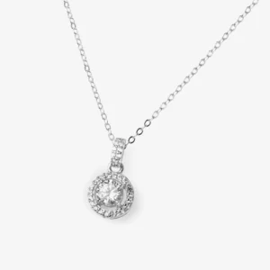 Moissanite Halo Pendant