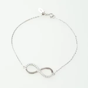 Infinity charm bracelet with pave detail