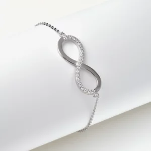 Infinity charm bracelet with pave detail