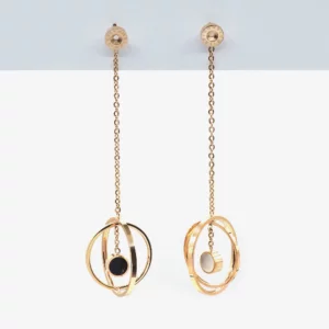 Swivel Halo Dangle Earrings in 18kt Rose Gold