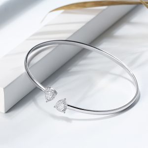 By Pass Bangle With Trillion Cut Zircons