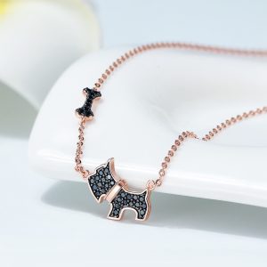 Dog pendant with bone charm