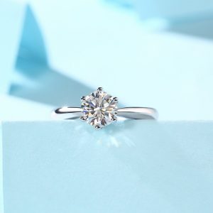 Moissanite Alternate Six Prong Ring