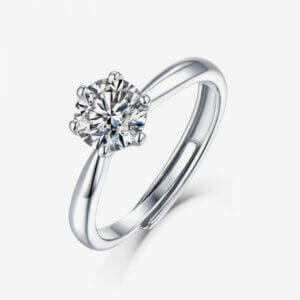 Moissanite Alternate Six Prong Ring