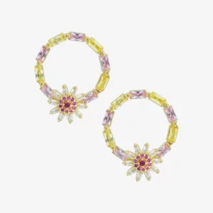 Small Hoops with a Floral Design