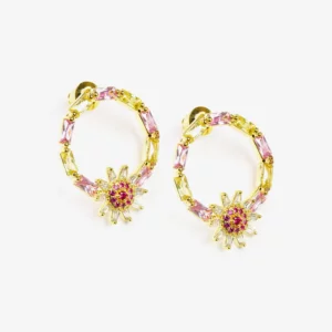 Small Hoops with a Floral Design