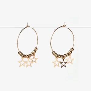 Medium Hoops with Star Charms