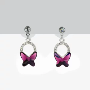 Butterfly Drops with Swarovski Crystals and Cubic Zircon