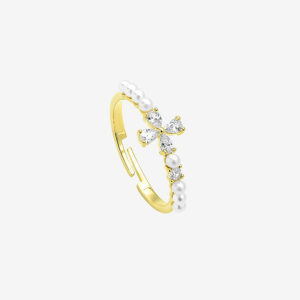 Windmill Design Ring with Pearls