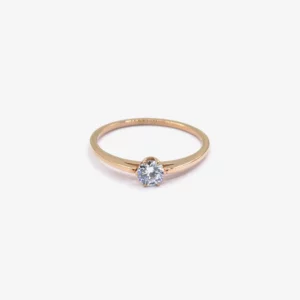 Dainty Rose Gold with Round Zircon Solitaire