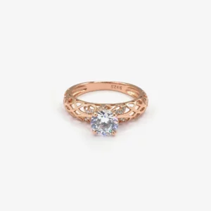 Criss-Cross Band Solitaire Ring