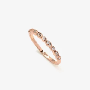 Dainty Rose Gold Band with Cubic Zirconia