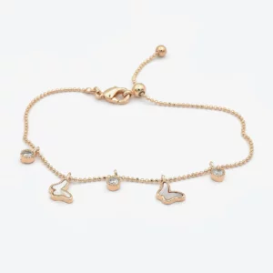 Butterfly Charm Bracelet - 18kt Rose Gold