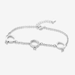 Link Bracelet with Wedding Ring Charms