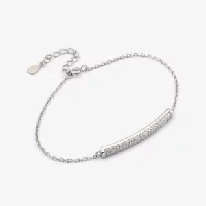 Link Bracelet with Cubic Zirconia