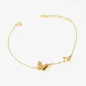 Link Bracelet with Butterfly Charms