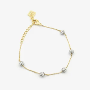 Link Bracelet with Cubic Zirconia Elements