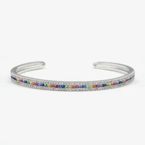 Eternity Bangle with Multi-Colored Swarovski Crystals