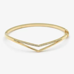 14kt Gold Plated Bangle with Cubic Zirconia