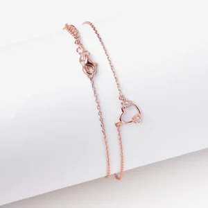 Link Bracelet with Heart Charm