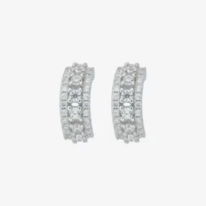 Small Huggie Studs - Rhodium Plated