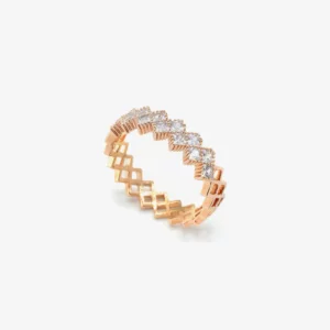 Mesh Ring with Lozenge Cut Cubic Zirconia