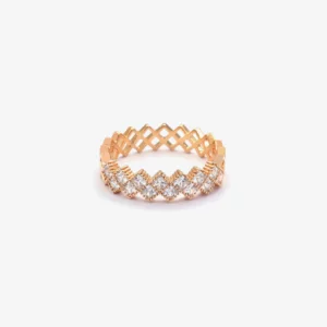 Mesh Ring with Lozenge Cut Cubic Zirconia