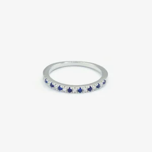 Half Eternity Band with Alternating Dual-tone Stones