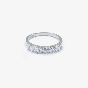 Classic 7-Stone Heart Cut Cubic Zirconia Ring