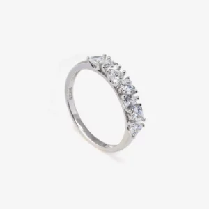 Classic 7-Stone Heart Cut Cubic Zirconia Ring