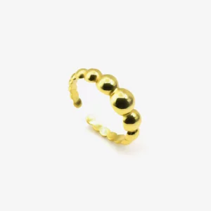 Beaded Gold Open Ring