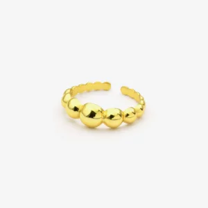 Beaded Gold Open Ring