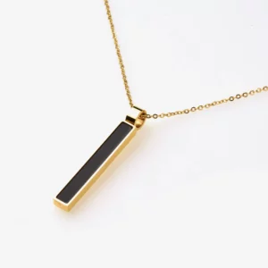 Vertical Block Pendant Necklace