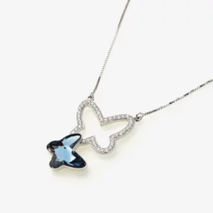 Butterfly Pendant with Exquisite Sapphire Crystal