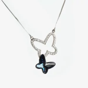 Butterfly Pendant with Exquisite Sapphire Crystal