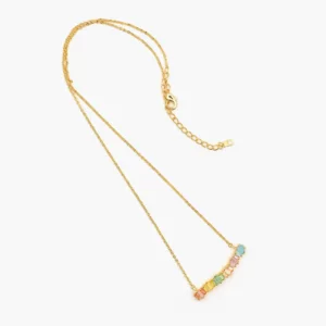 Emerald Cut Multi-Colored Crystals Swing Necklace