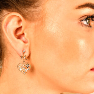 Intricately hand crafted Heart Shaped Earrings