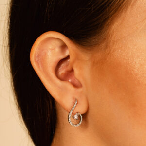 Delicate Design Earrings with Cubic Zircon Stones