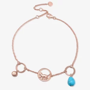 Cat Bracelet with Turquoise Stone