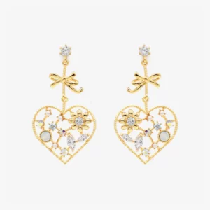 Intricately hand crafted Heart Shaped Earrings