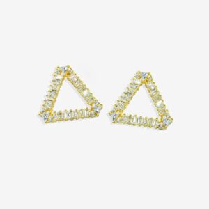 Triangle Hoops with Cubic Zirconia