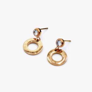 Roman Numerals Earrings with Zircon Stone