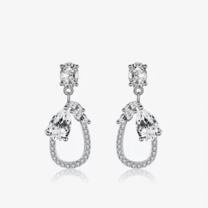 Tear drop halo earrings