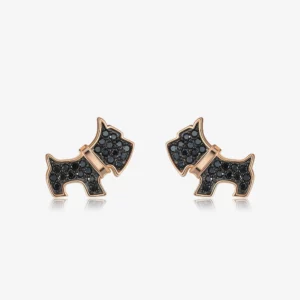 Dog charm pave ear studs