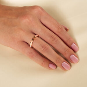 Trendy Rose Gold Ring with Cubic Zircon