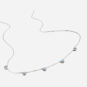 Link Necklace with Moonstone & Cubic Zircon