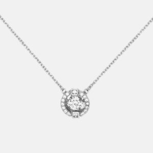 CZ Encrusted Pendant with Link Chain Necklace