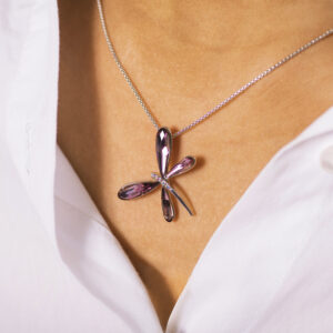 Pink Swarovski Dragonfly Pendant