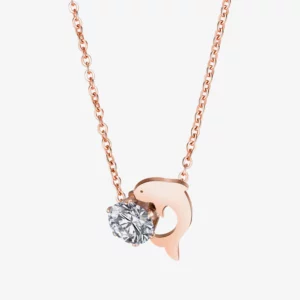 Dolphin and cubic zirconia pendant